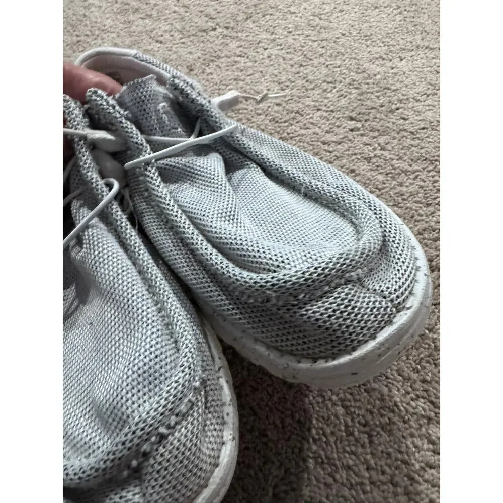 Hey Dude Wally Sox Slip On Loafers Stone White Men's Size 13 Light Gray Easy On